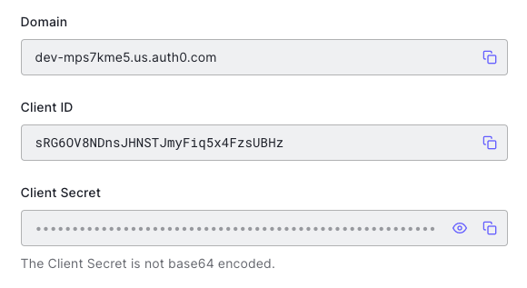 Auth0 environment variables